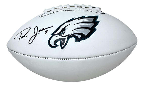 Ron Jaworski Signed Philadelphia Eagles Logo Football BAS