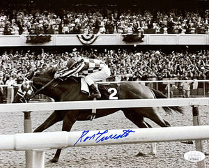 Ron Turcotte Signed 8x10 1973 Belmont Stakes Horse Racing Photo JSA ITP - Sports Integrity