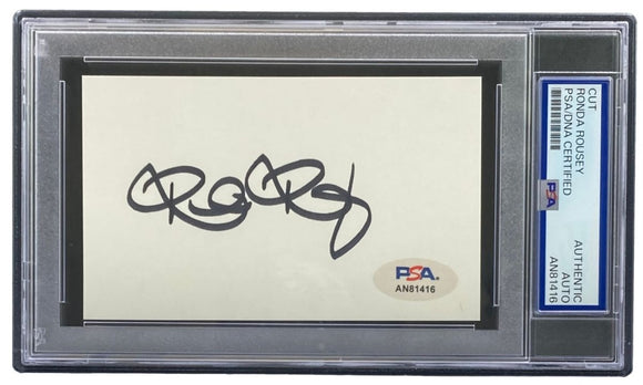 Ronda Rousey Signed Slabbed UFC Cut Signature PSA - Sports Integrity