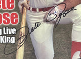 Pete Rose Signed In Black 11x14 Cincinnati Reds Sports Digest Cover Photo JSA - Sports Integrity