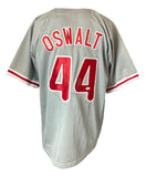 Roy Oswalt Philadelphia Signed Gray Baseball Jersey JSA Hologram