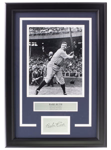 Babe Ruth Framed 8x10 New York Yankees Photo w/ Laser Engraved Signature - Sports Integrity