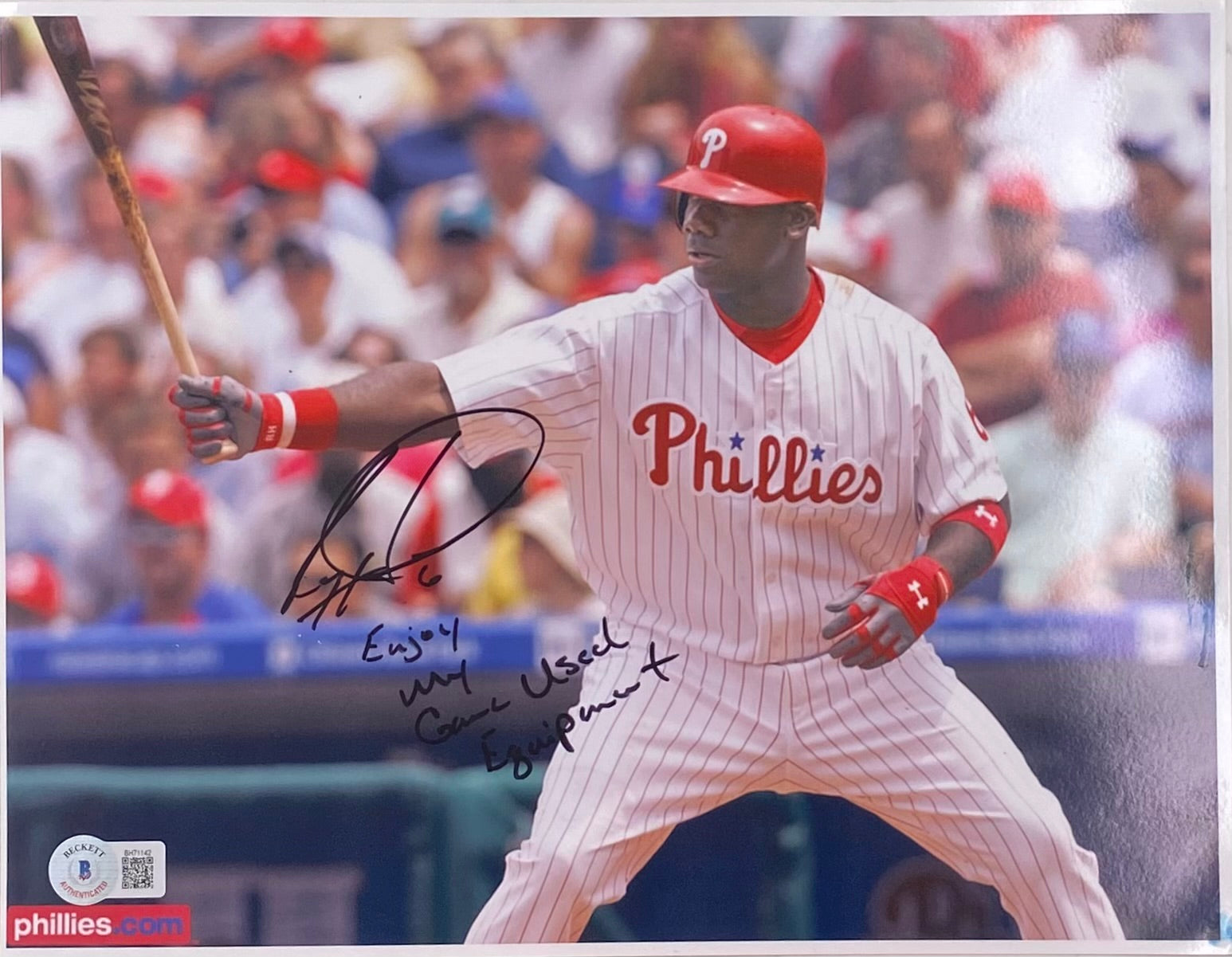 Ryan Howard Autographed Baseball Card