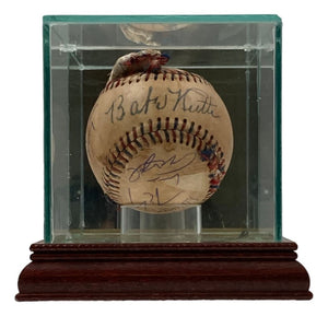 The Sandlot Cast (8) Signed Baseball w/ Facsimile Babe Ruth Auto JSA w/ Case - Sports Integrity