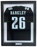 Saquon Barkley Philadelphia Signed Framed Black Football Jersey BAS ITP - Sports Integrity