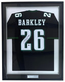 Saquon Barkley Philadelphia Signed Framed Black Football Jersey BAS ITP