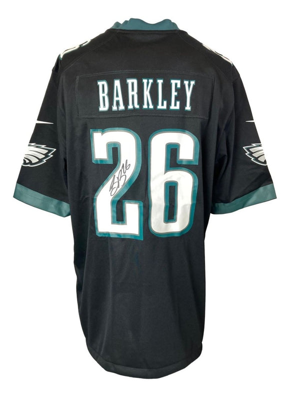 Saquon Barkley Signed Philadelphia Eagles Nike Black Game Replica Jersey BAS ITP - Sports Integrity