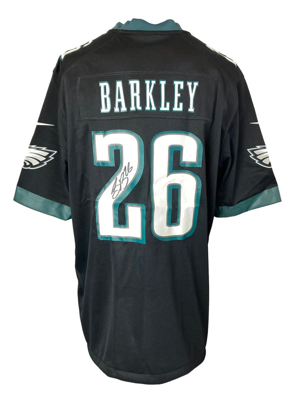 Saquon Barkley Signed Philadelphia Eagles Nike Black Game Replica Jersey BAS ITP