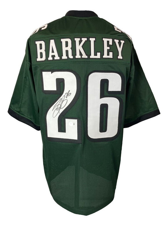 Saquon Barkley Philadelphia Signed Green Football Jersey BAS ITP