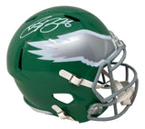 Saquon Barkley Signed Eagles Full Size Kelly Green Replica Speed Helmet BAS ITP