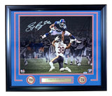 Saquon Barkley Full Signature Framed 16x20 Giants Spotlight Hurdle Photo PSA ITP - Sports Integrity