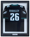 Saquon Barkley Signed Framed Philadelphia Black Replica Jersey BAS ITP - Sports Integrity