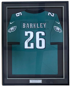 Saquon Barkley Signed Framed Philadelphia Green Replica Jersey BAS ITP - Sports Integrity