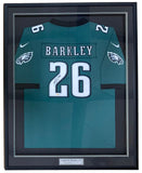 Saquon Barkley Signed Framed Philadelphia Green Replica Jersey BAS ITP