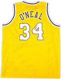 Shaquille O'Neal Los Angeles Signed Gold Basketball Jersey BAS