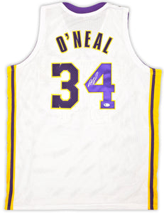 Shaquille O'Neal Los Angeles Signed White Basketball Jersey BAS