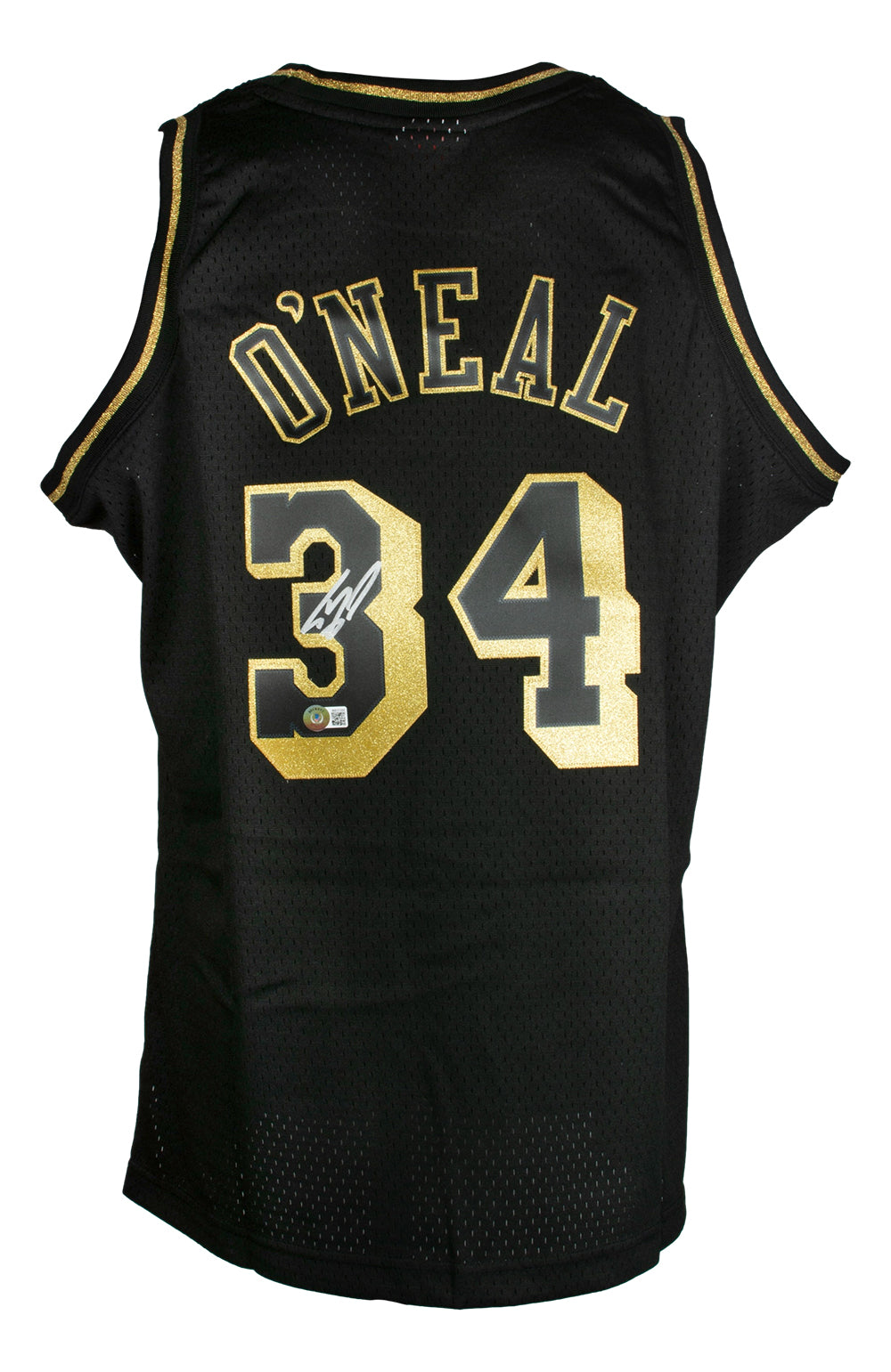 Lakers Shaquille O'Neal Signed Black M&N 96-97 HWC Swingman Framed Jersey  BAS W