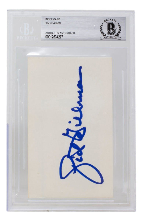 Sid Gillman Signed Slabbed San Diego Chargers Index Card BAS - Sports Integrity