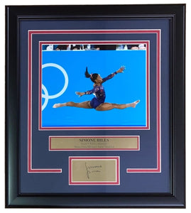 Simone Biles Framed 8x10 USA Gymnastics Photo w/ Laser Engraved Signature - Sports Integrity