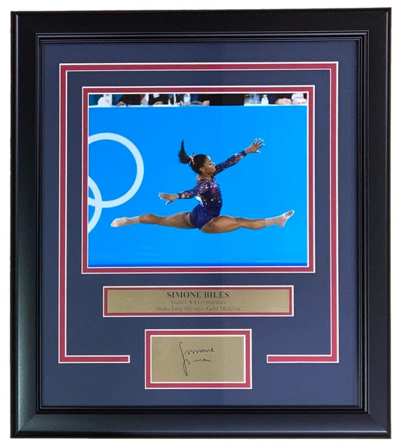 Simone Biles Framed 8x10 USA Gymnastics Photo w/ Laser Engraved Signature