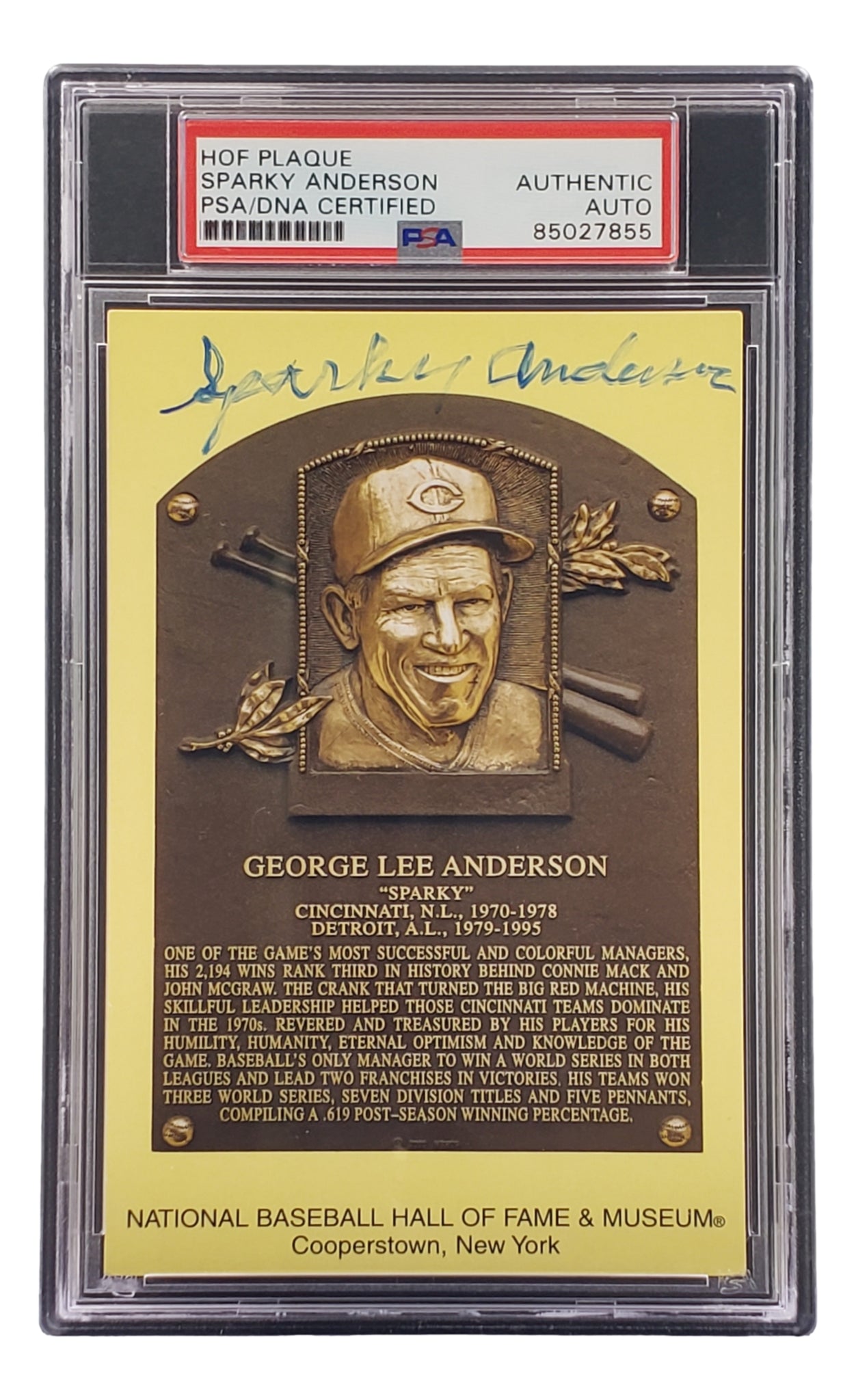 Anderson, Sparky  Baseball Hall of Fame