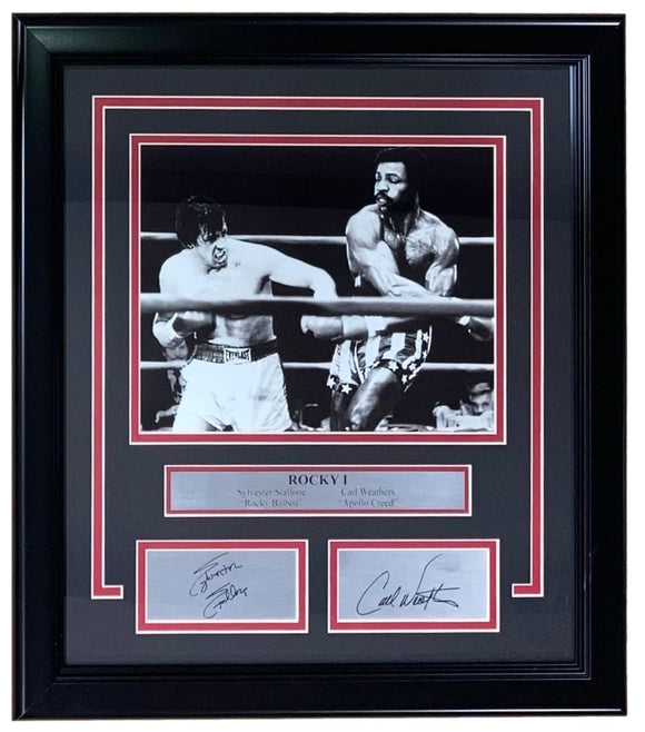 Stallone Weathers Framed 8x10 Rocky vs Apollo Photo w/ Laser Engraved Signatures - Sports Integrity