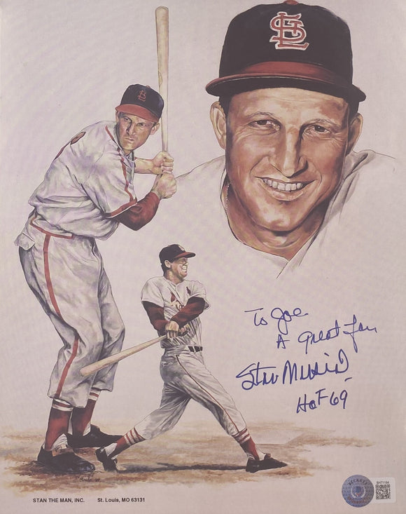 Stan Musial Signed 8x10 St. Louis Cardinals Photo BAS BH71164