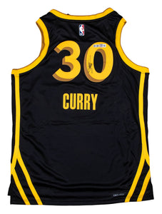 Stephen Curry Signed Warriors Nike Black City Edition Swingman Jersey BAS