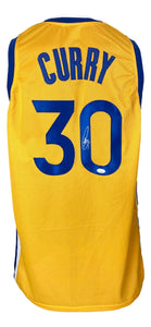 Stephen Curry Golden State Signed Yellow Basketball Jersey JSA