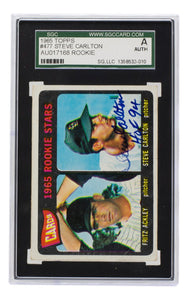 Steve Carlton Signed Cardinals 1965 Topps #477 Rookie Baseball Card SGC - Sports Integrity