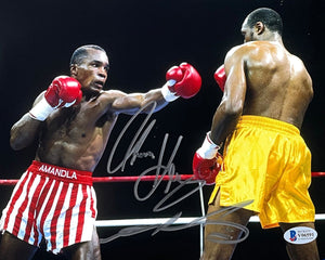 Sugar Ray Leonard Thomas Hearns Signed 8x10 Boxing Horizontal Photo BAS - Sports Integrity