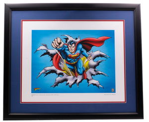 Superman Fist Forward 12x16 Framed DC Comic Limited Edition Giclee - Sports Integrity