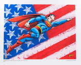 Superman Flag 12x16 Framed DC Comic Limited Edition Giclee - Sports Integrity