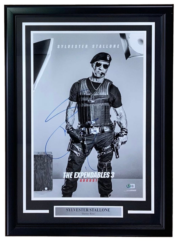 Sylvester Stallone Signed Framed 14x20 Expendables Photo BAS