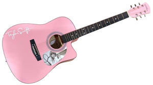 Taylor Swift Signed 41" Totured Poets Department Pink Acoustic Guitar JSA - Sports Integrity