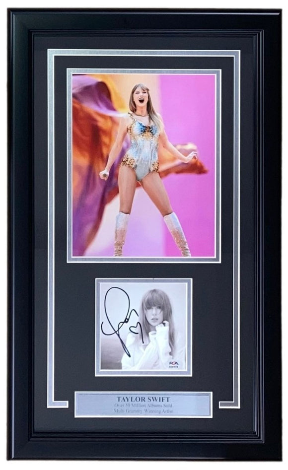 Taylor Swift Signed Framed RARE Heart Drawn CD Insert w/ 8x10 Photo PSA/DNA - Sports Integrity