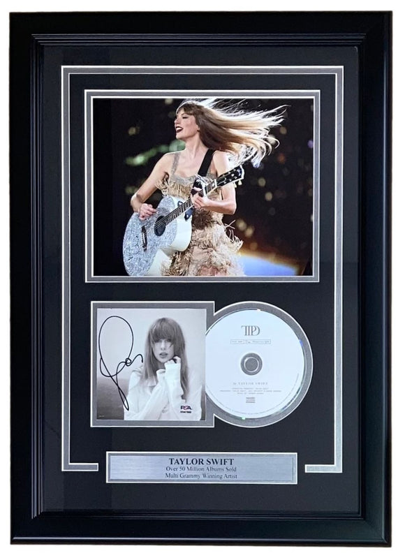 Taylor Swift Signed Framed Tortured Poets CD Insert w/ 8x10 Photo PSA/DNA