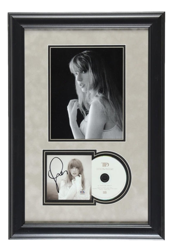 Taylor Swift Signed Framed TTPD CD Insert w/ 8x10 B&W Photo PSA/DNA - Sports Integrity