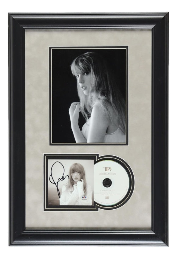 Taylor Swift Signed Framed TTPD CD Insert w/ 8x10 B&W Photo PSA/DNA