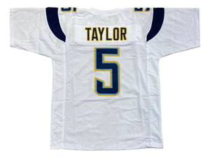 Tyrod Taylor Custom White Pro - Style Football Jersey - Sports Integrity