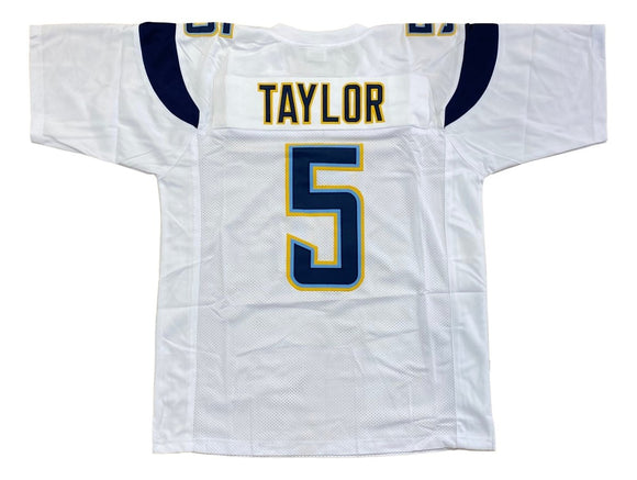 Tyrod Taylor Custom White Pro - Style Football Jersey - Sports Integrity