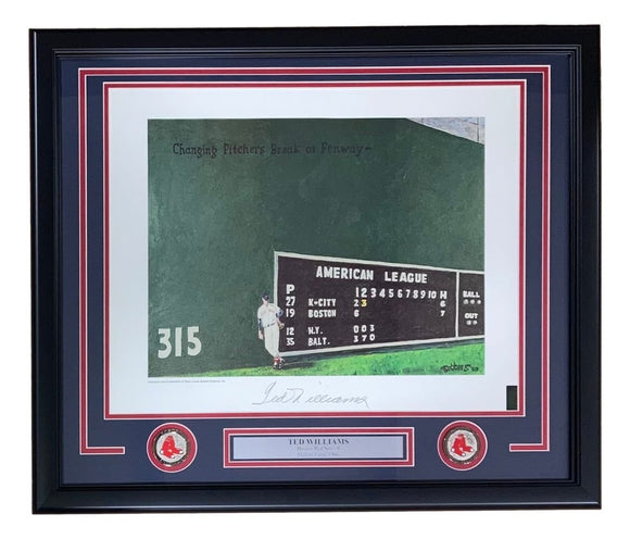 Ted Williams Signed Framed 16x20 Boston Red Sox Photo BAS LOA - Sports Integrity