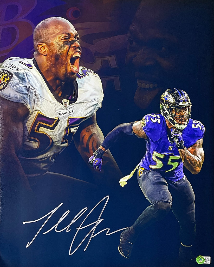 TERRELL SUGGS AUTOGRAPHED BALTIMORE RAVENS 16 X 20 PHOTO JSA