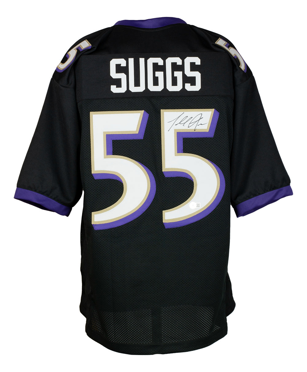 Terrell Suggs Signed Custom Black Pro Style Football Jersey BAS