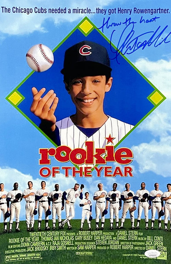 Thomas Ian Nicholas Signed 11x17 Rookie Of The Year Poster Photo Throw Heat JSA - Sports Integrity