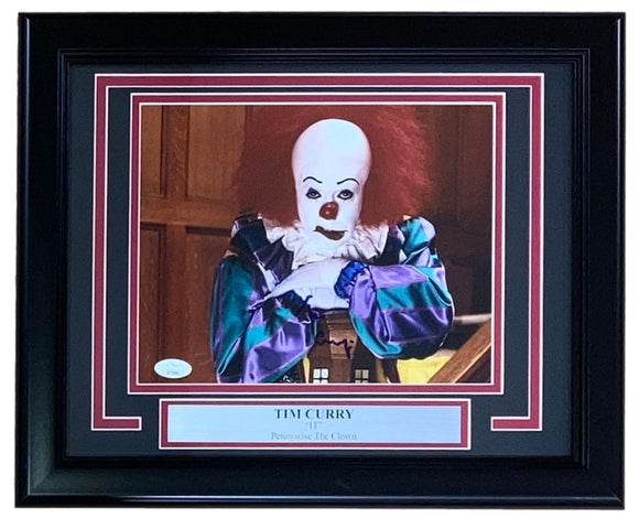 Tim Curry Signed Framed 8x10 IT Pennywise The Clown Photo JSA
