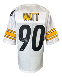 TJ Watt Pittsburgh Signed White Football Jersey BAS