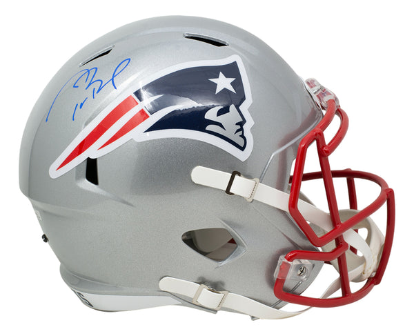 Tom Brady Autographed New England Patriots Silver Full Size Replica Helmet  Tristar Holo #7714688