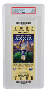 Tom Brady Signed Patriots Super Bowl XXXIX Ticket PSA/DNA Mint 9 Auto 10 - Sports Integrity