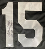 Tom Flores Oakland Signed Black Football Jersey 2x SB Champ Insc JSA Hologram - Sports Integrity